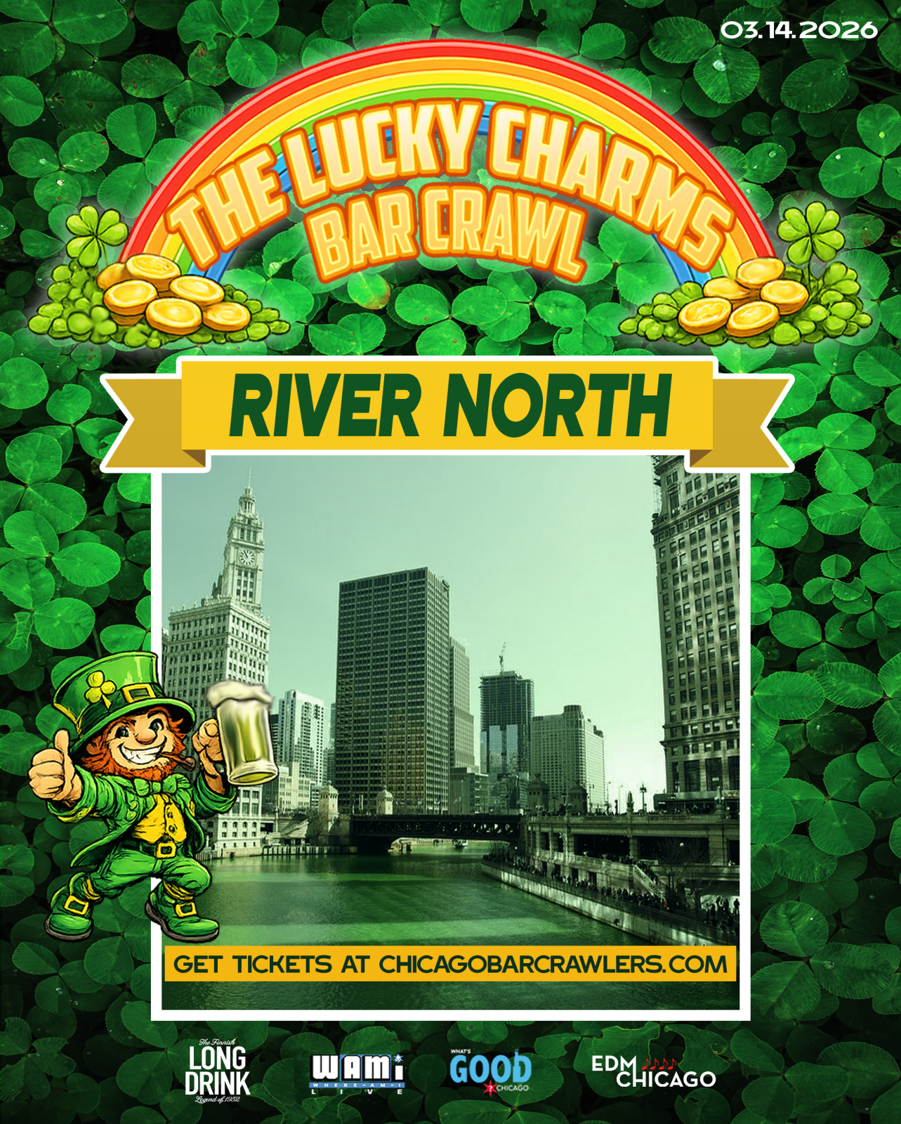 🍀 St. Patrick's Day Lucky Charms River North Bar Crawl | Morning 🍀
