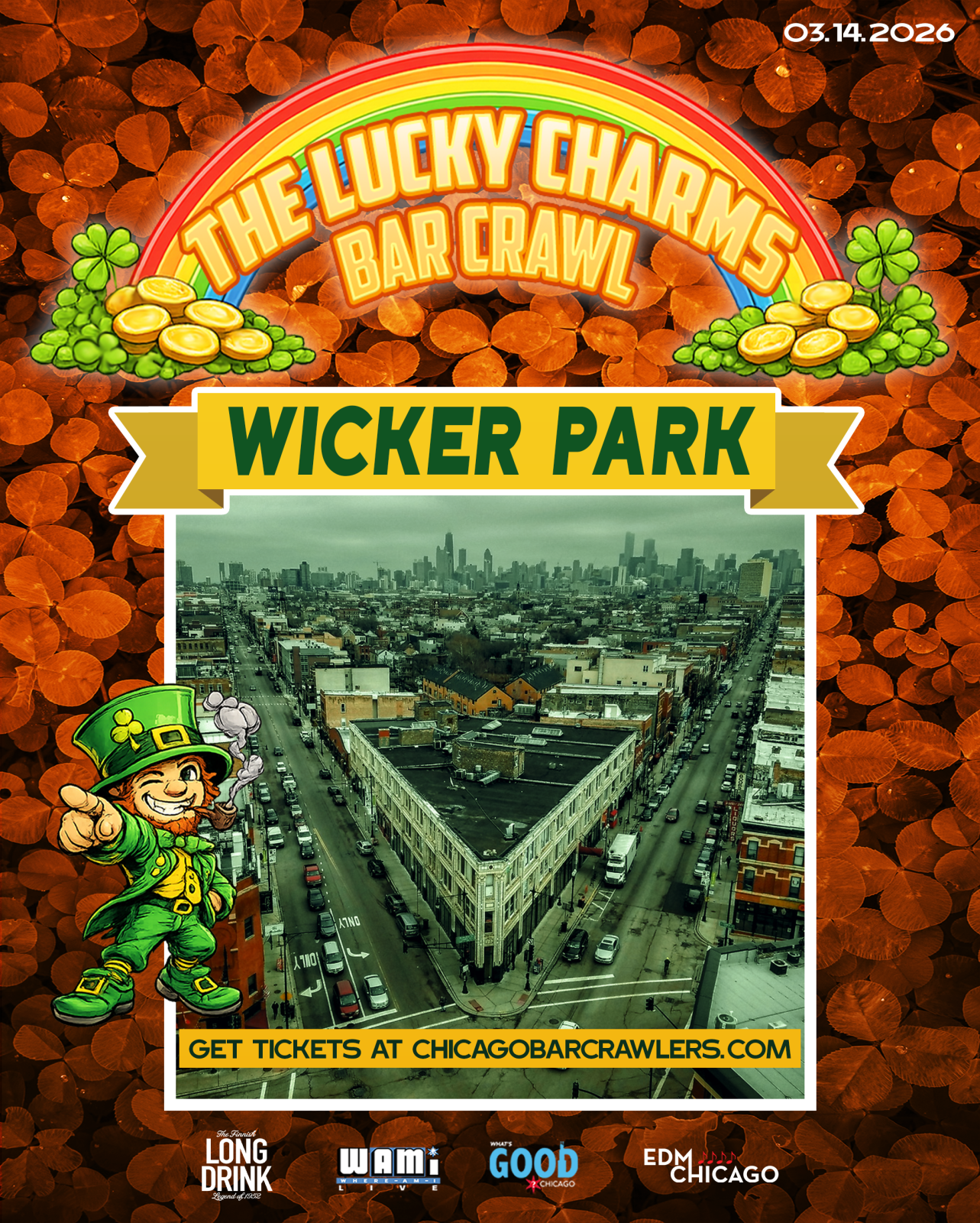 🍀 St. Patrick's Day Lucky Charms Wicker Park Bar Crawl 🍀