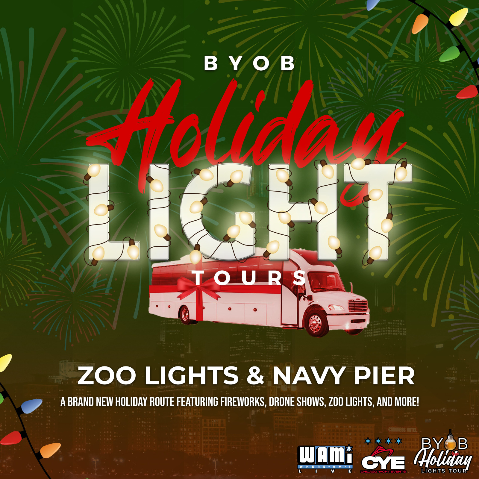 Chicago's Byob Party Bus Holiday Lights Tour 'Tis The Season | Navy Pier