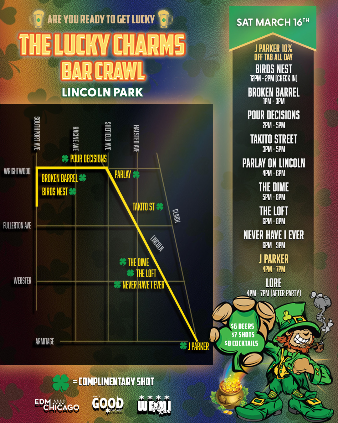 St. Patrick's Day Lucky Charms Lincoln Park Bar Crawl