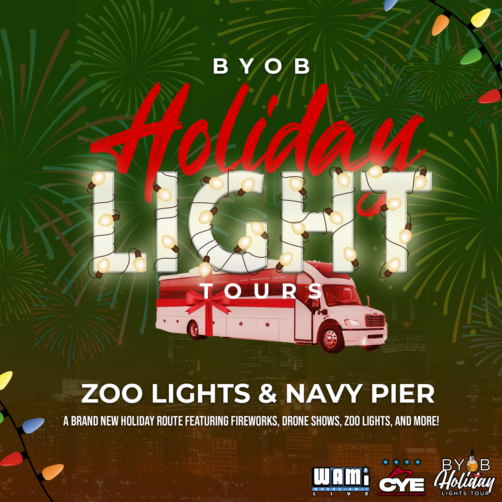 Chicago's BYOB Party Bus Holiday Lights Tour | Navy Pier