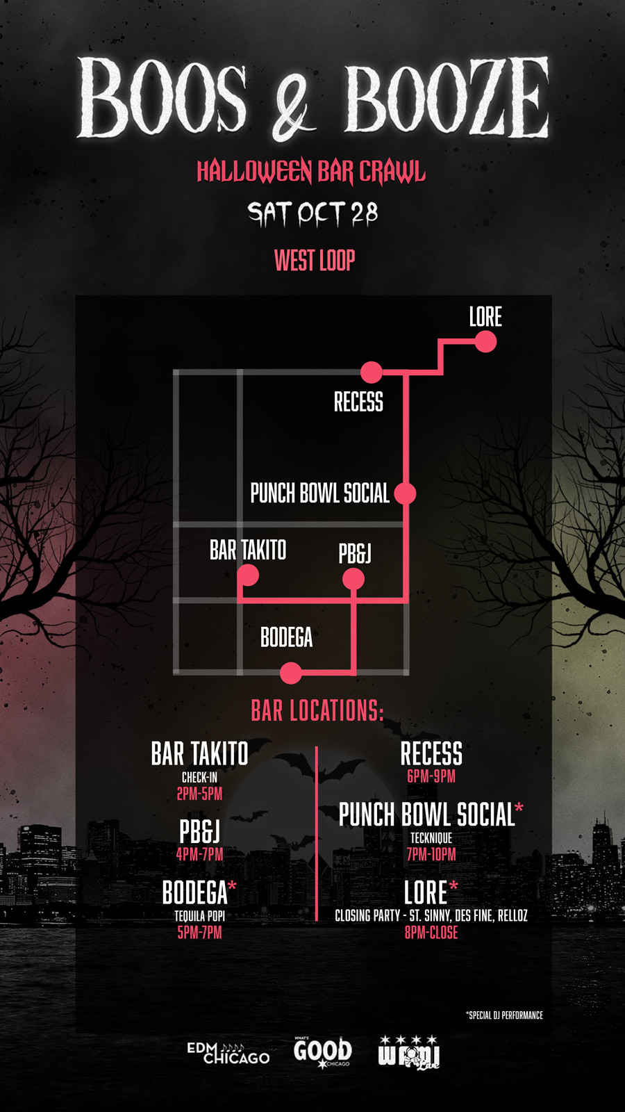 Boos & Booze Halloween Bar Crawl | West Loop