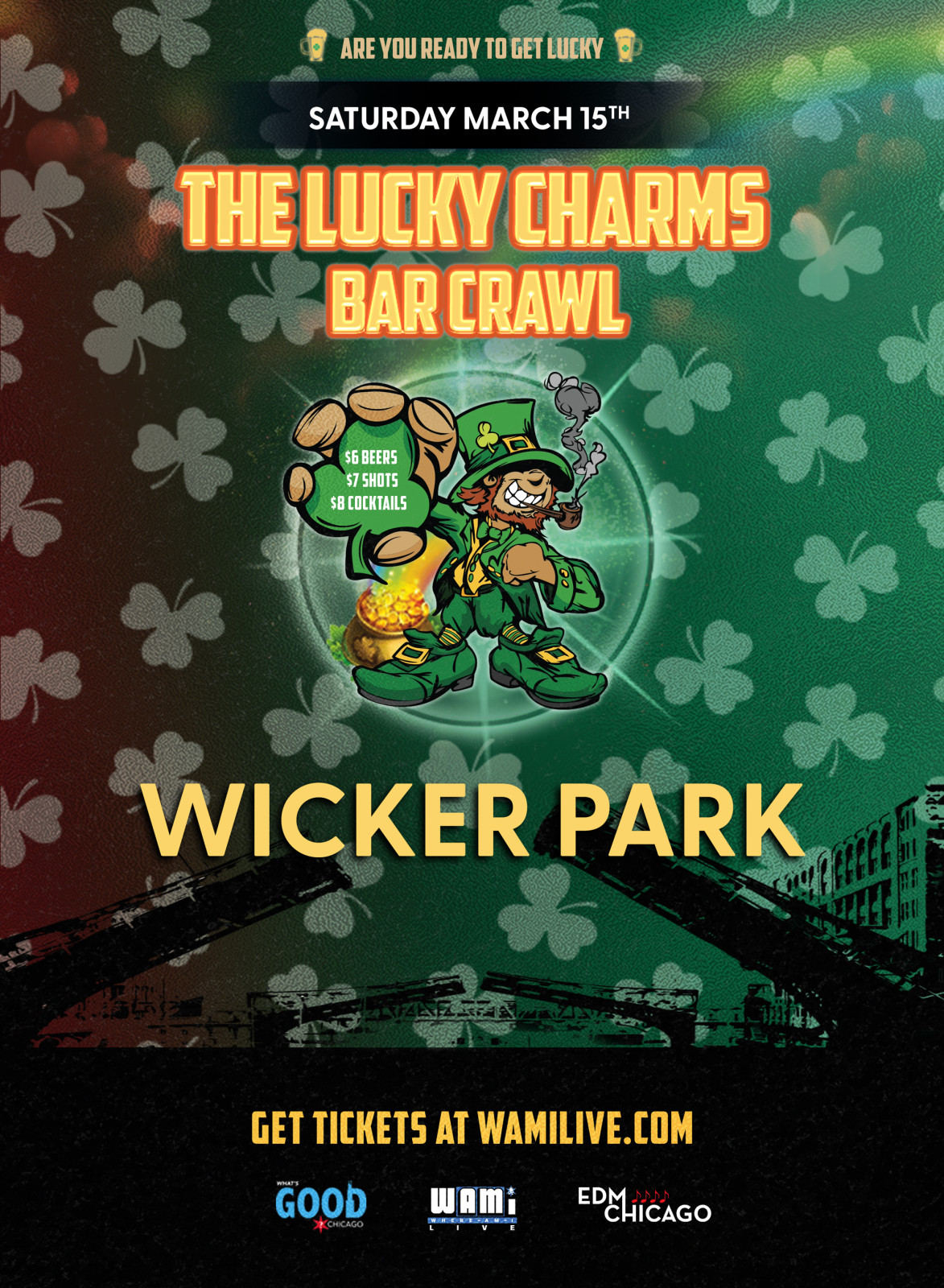 St. Patrick's Day Lucky Charms Wicker Park Bar Crawl