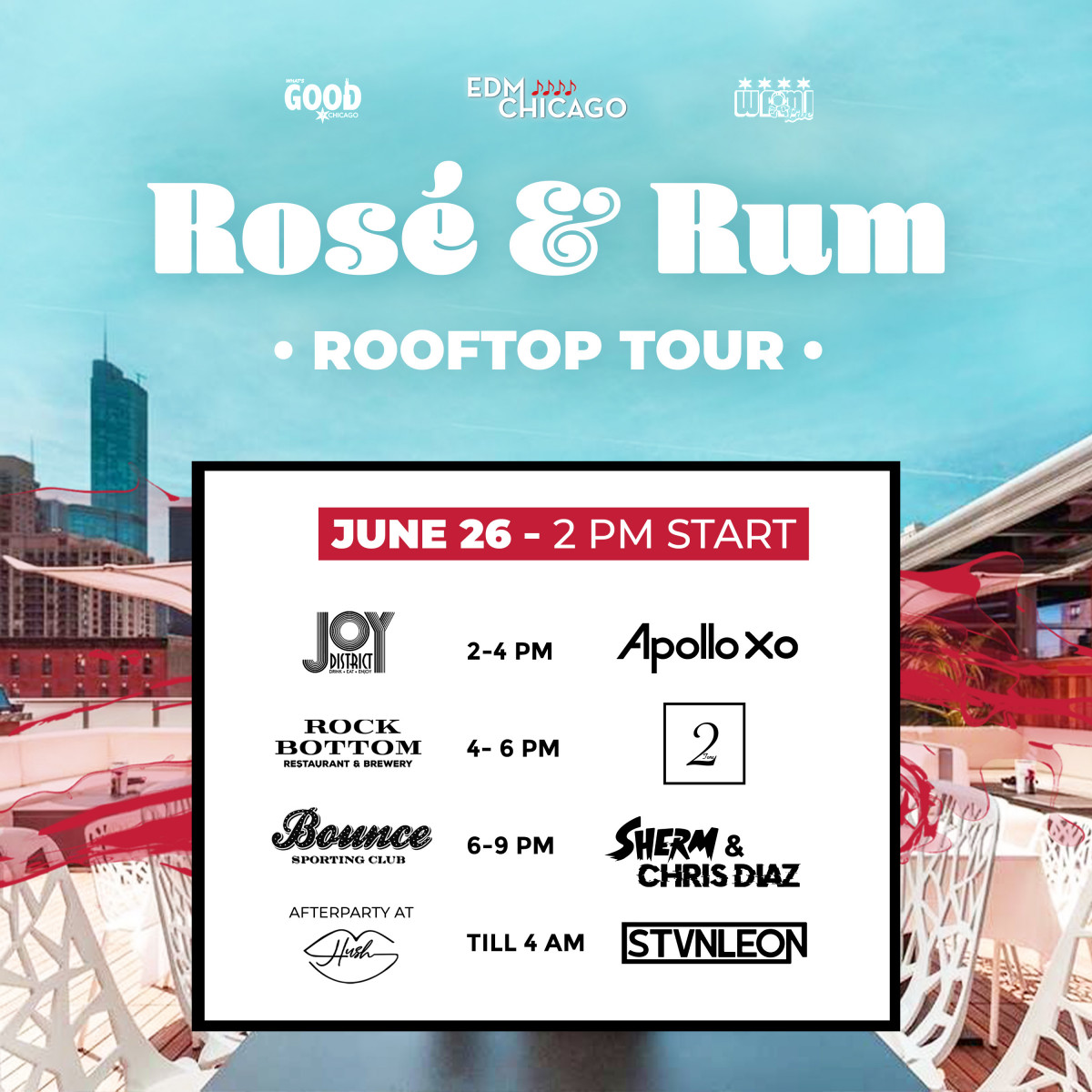 Rosé & Rum Rooftop Tour