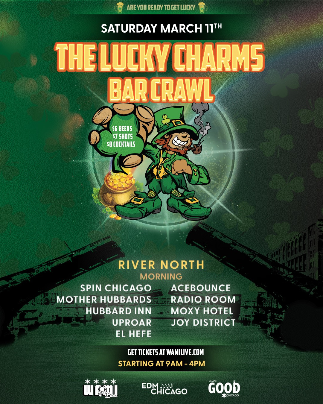 St. Patrick's Day Lucky Charms River North Bar Crawl, Morning Tickets,  Sat, Mar 16, 2024 at 9:00 AM