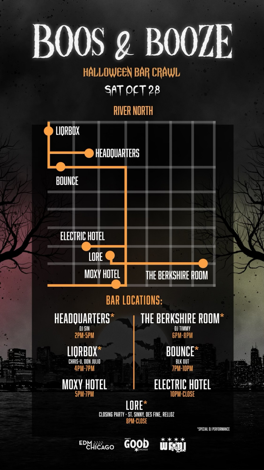 Boos & Booze Halloween Bar Crawl River North WAMI Tickets