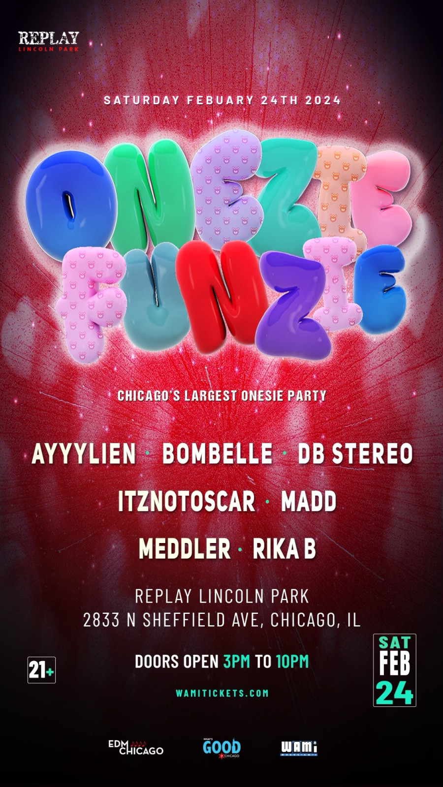 Onezie Funzie at Replay Lincoln Park