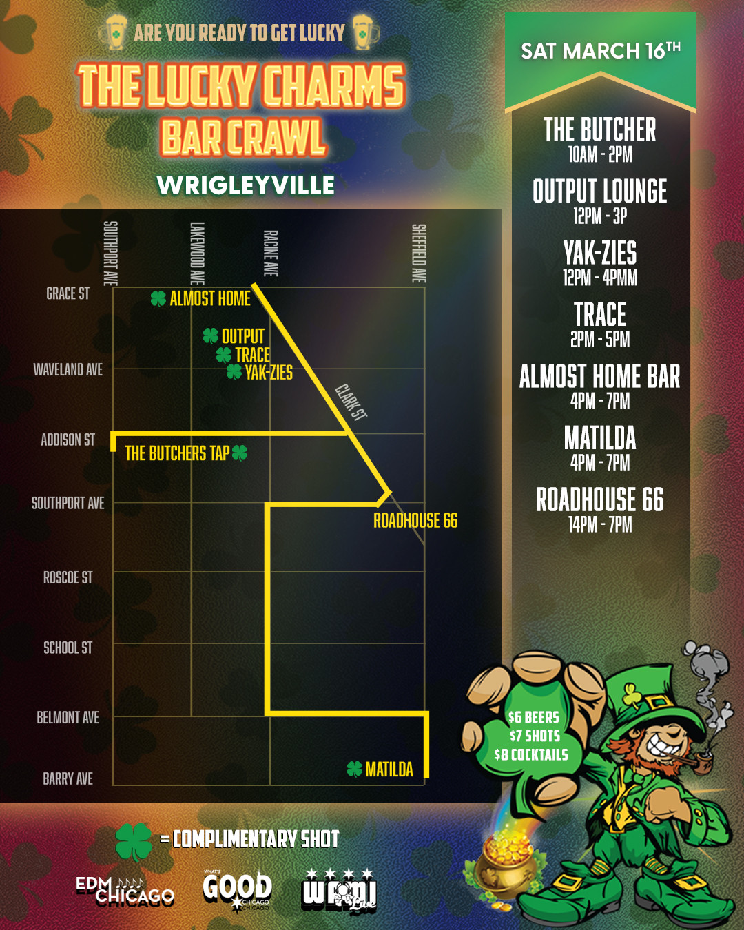 St. Patrick's Day Lucky Charms Wrigleyville Bar Crawl