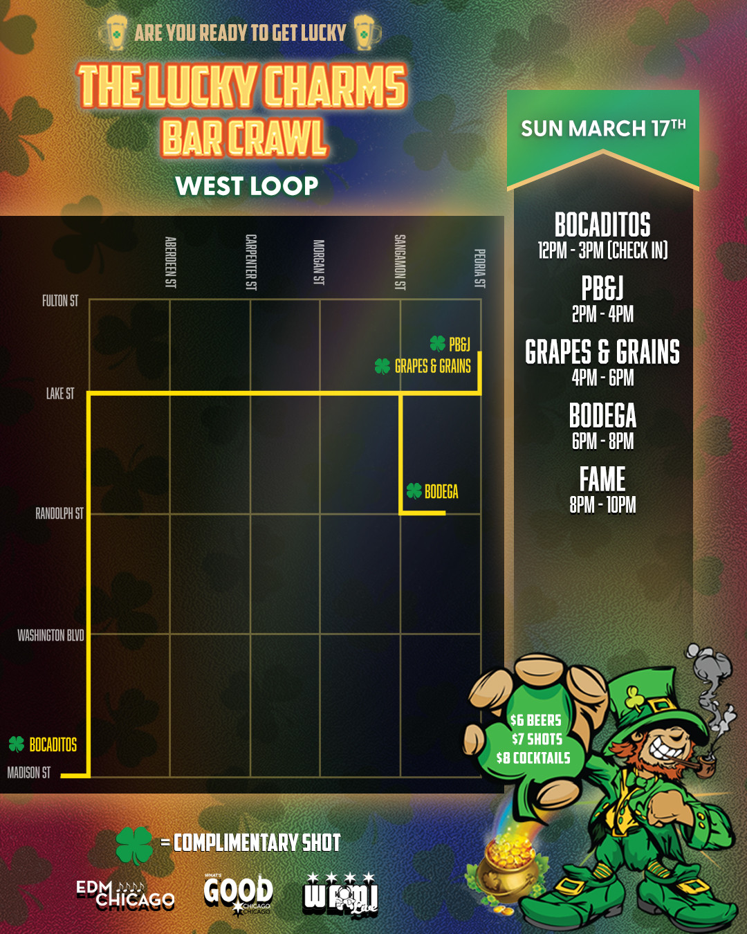 St. Patrick's Day Lucky Charms West Loop Bar Crawl | Sunday