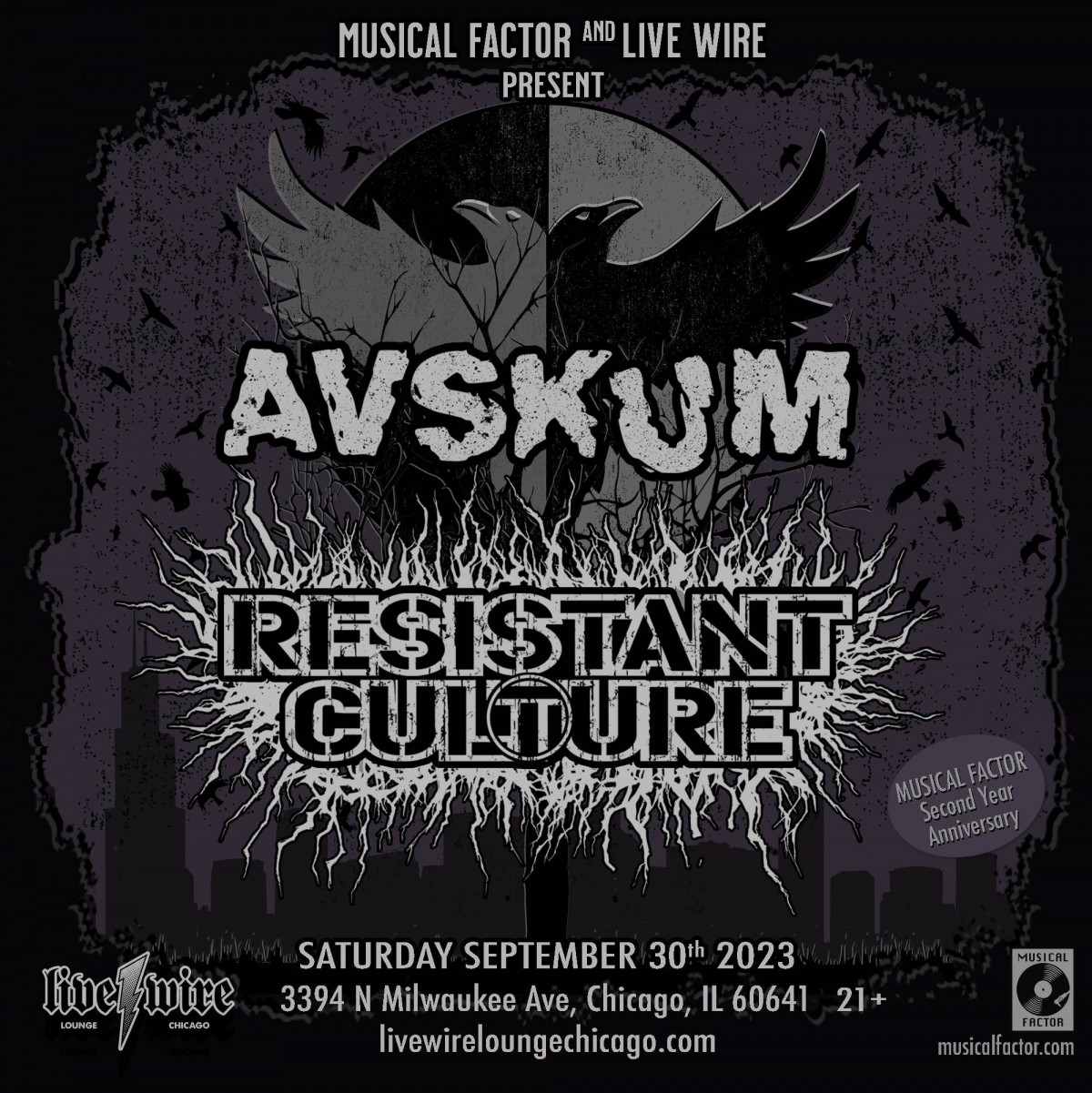 Musical Factor and Live Wire present: Avskum (Sweden) / Resistant Culture (Seattle)